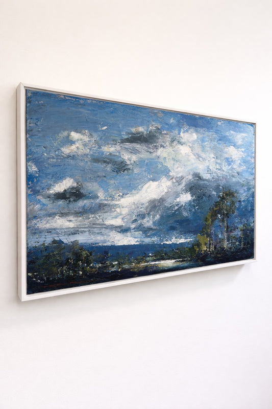 FINE ART - Original Chris Pekel Painting with white shadowbox frame