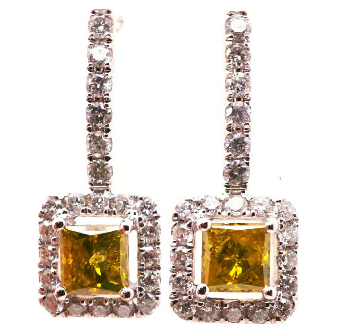 ANTIQUE JEWELLERY - Yellow Diamond Earrings